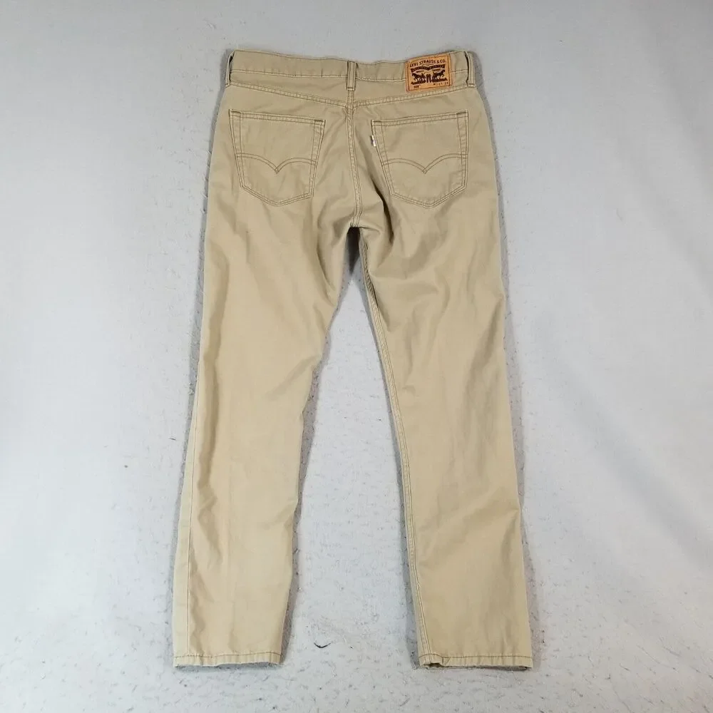 Levis 508 Mens Jeans 34x32 Tapered Straight Brown‎ Denim Retro Pants